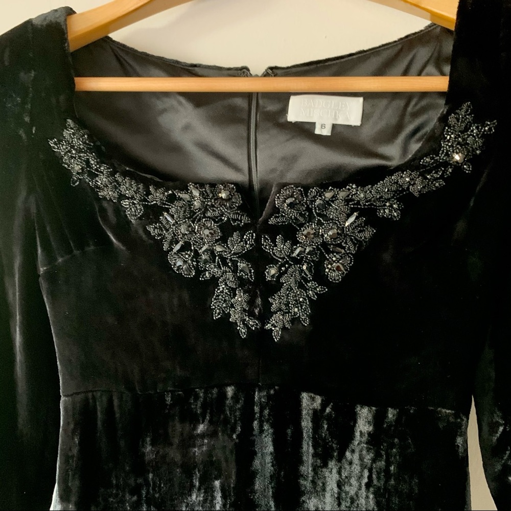 Vintage Badgley Mischka 90s black beaded evening gown - Picture 13 of 16